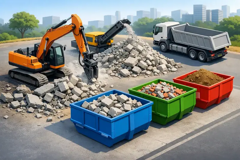 Betonabbruch Entsorgung Container richtig wählen