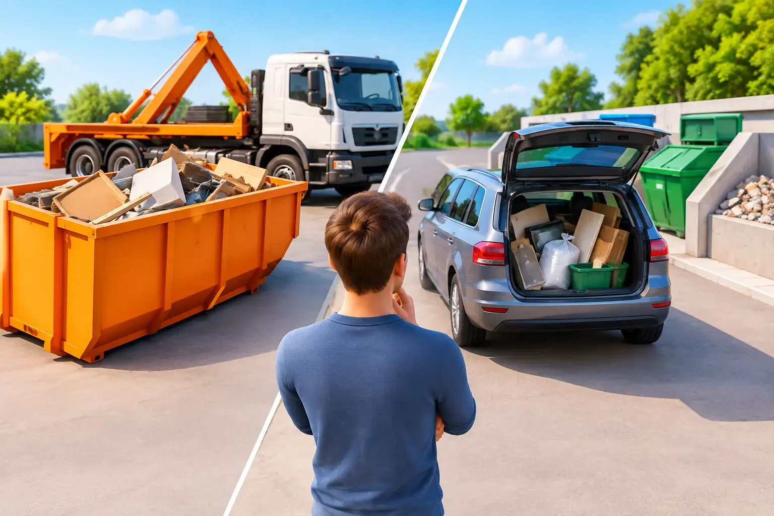 Containerdienst oder Selbstanlieferung: Was lohnt sich?