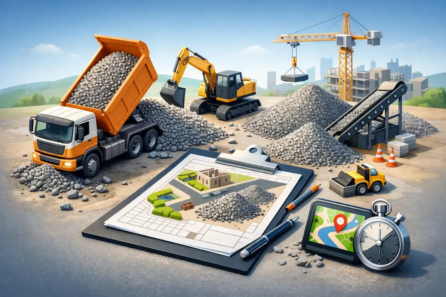 Kieslieferung für Bauprojekte richtig planen