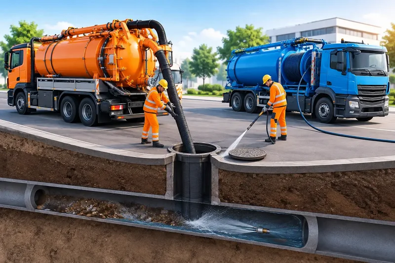 Saugwagen oder Spülfahrzeug richtig einsetzen