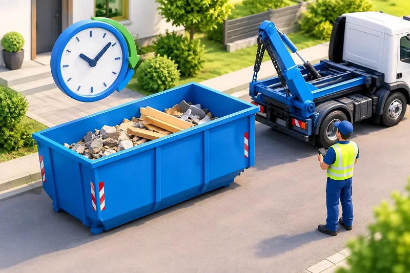 Wie lange dauert die Muldenabholung genau?