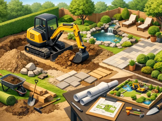 Baggerarbeiten für Gartenumbau richtig planen