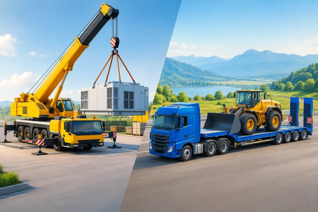 Krantransport versus Tieflader richtig wählen
