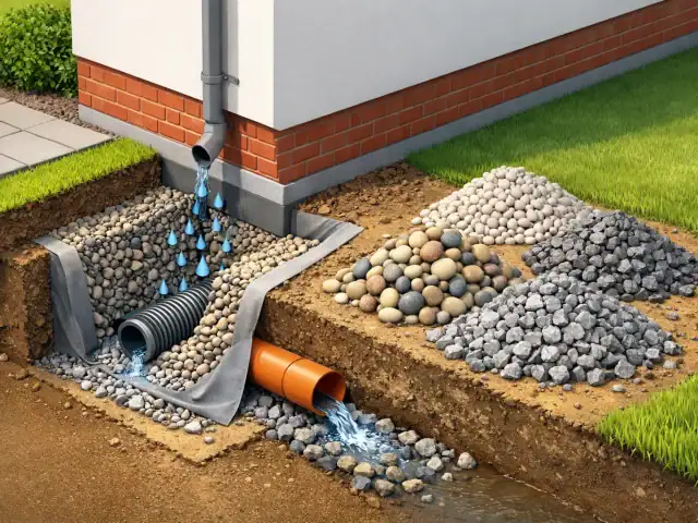 Welcher Kies eignet sich für Drainage am Haus?